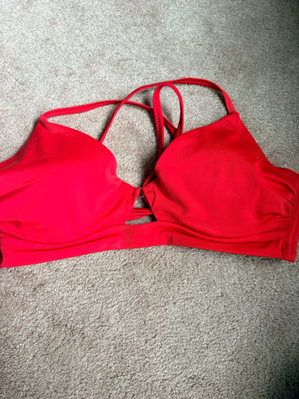 Shade & Shore Red Strappy Bikini Top